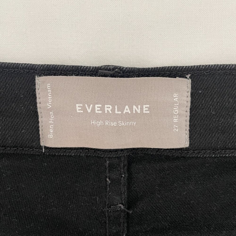 Everlane The Authentic Stretch High-Rise Skinny Jean | Black | Size 27 - Picture 3 of 7